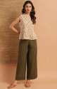 Cream color Casual Janasya Womens Cotton Top thumb 4