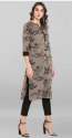 Pure Women Grey Party Wear Cotton Kurtis  thumb 1