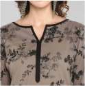 Pure Women Grey Party Wear Cotton Kurtis  thumb 2