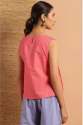 Womens Janasya  Floral Print Pink Cotton Top thumb 2