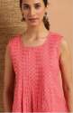 Womens Janasya  Floral Print Pink Cotton Top thumb 4