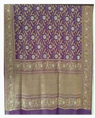 Georgette golden border saree by Ratanshi Kheraj Sarees Pvt Ltd