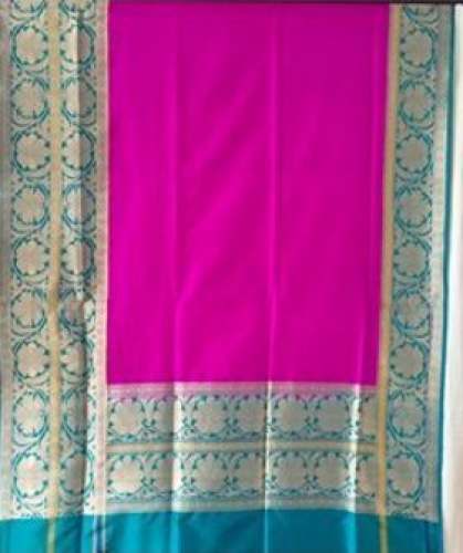 plain silk Majenta saree