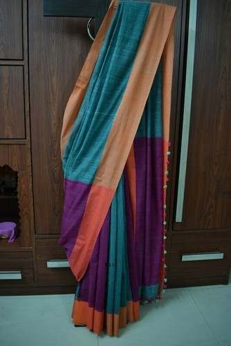 linen cotton handloom saree