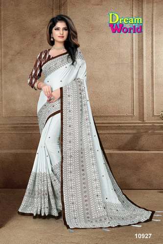 Classic Linen Jute printed Saree by Sagar