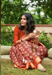 Party wear Kalamkari Printed Saree