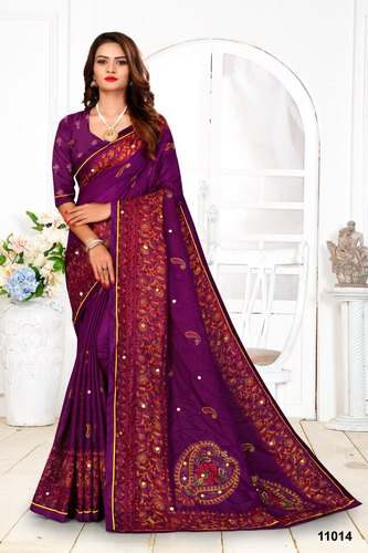 Traditional Linen Jute Saree by Sagar