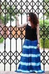 Hand Tie Dye Long Skirt