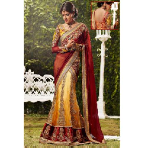 Designer Embroidered Lehenga Saree by Abha Creation