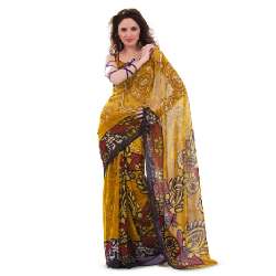Designer Printed Crepe Saree