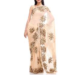 Heavy Embroidery Butta Work Georgette Saree