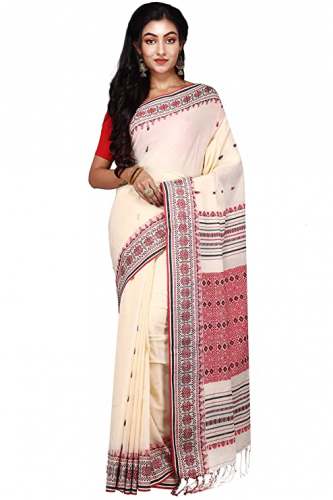 Buy Ruprekha Fashion Pure Cotton Assam Saree by Ruprekha Fashion