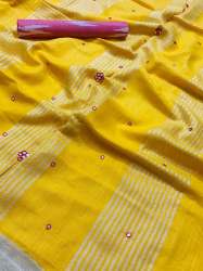 Fancy Mirror Work Bhagalpuri Bollywood Saree