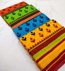 Heavy Designer Ikat Cotton Saree