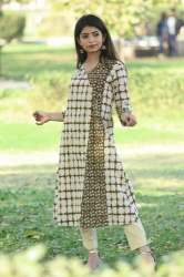 Fancy A-line Printed Cotton Kurtis