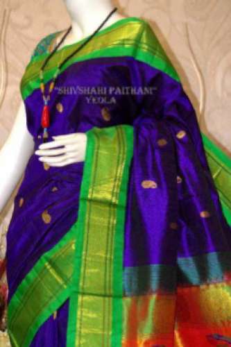 Blue green Maharani Paithani
