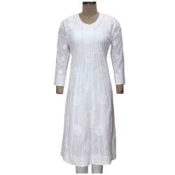 White Chikan Kurti 