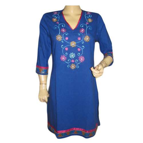 Ladies Embroidered Kurti by Tara Fashions