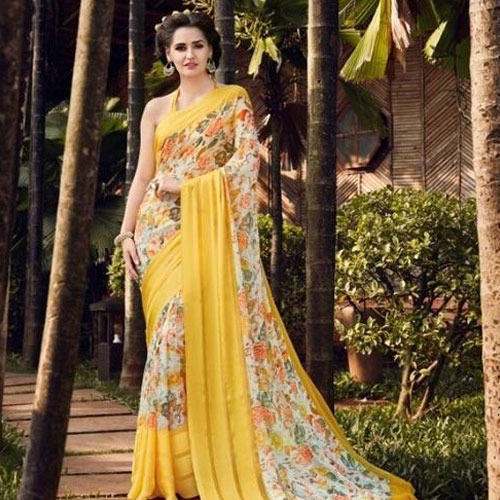 floral printed saree