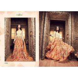 printed chiffon gown