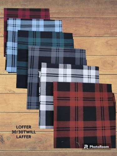 Checks Printed Lofar Fabric For Shirting