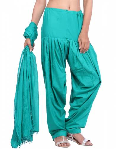 Cotton Sea Green Patiala Salwar and Dupatta Set