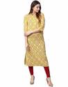 Yellow Ethnic Cotton Kurta  thumb 1
