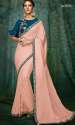 Designer and Fancy Peach Color Saree 