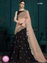 Fancy Black and Peach Lehenga choli