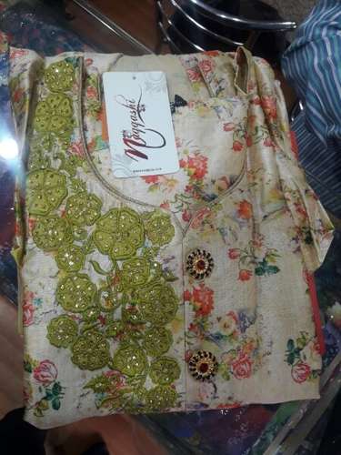 designer white dress material by Sharada Sarees
