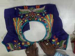 peacock pattern blouse