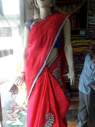 pink raw silk saree by Sharada Sarees
