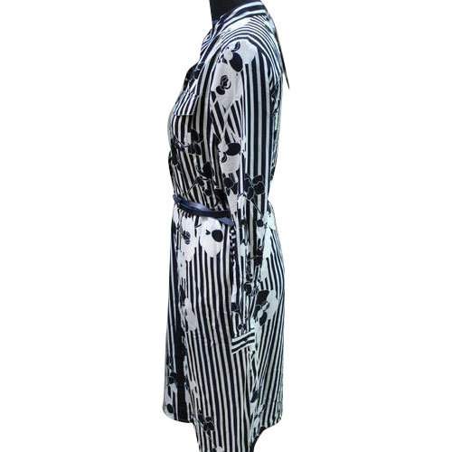 Ladies Black White Stripe Dress
