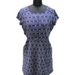 Ladies Printed Navy Dress