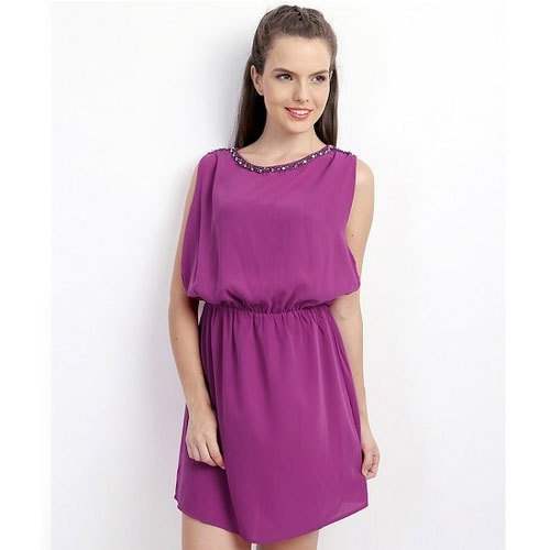 Ladies Purple Mini Dress
