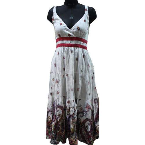 Ladies White Cotton Dress