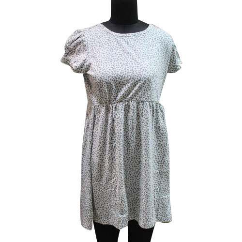 White Printed Ladies Dress