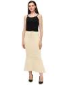 Women Cream Fish Cut Saree Shapewear