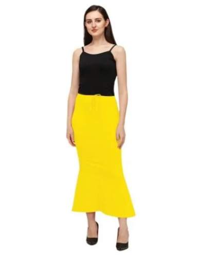 Women Yellow Plain Saree Shapewear by S R Health And Hygiene