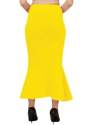 Women Yellow Plain Saree Shapewear thumb 3