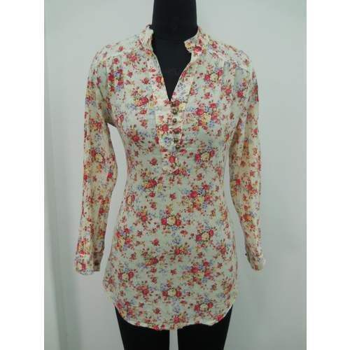 Flowery Printed Cotton Tunic Kurti Top by Fashion Sphere