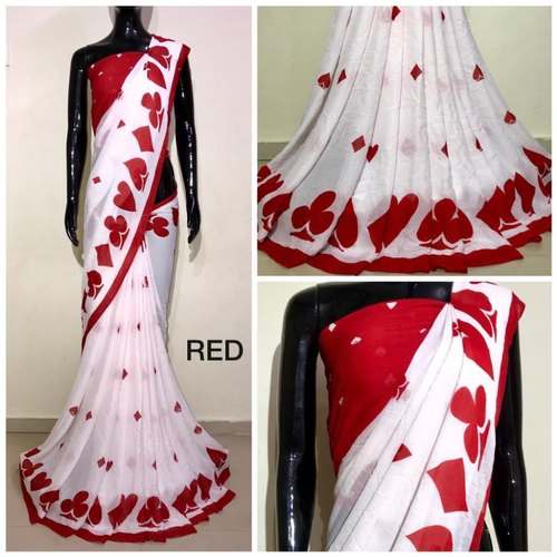 Printed fancy saree by Karma Fresh Look Pvt Ltd