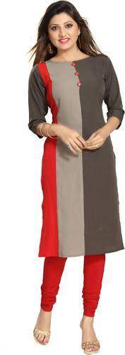 Fancy Straight Crepe Kurtis