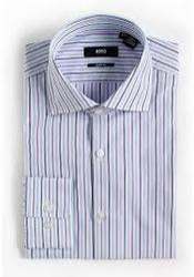 men lining shirt