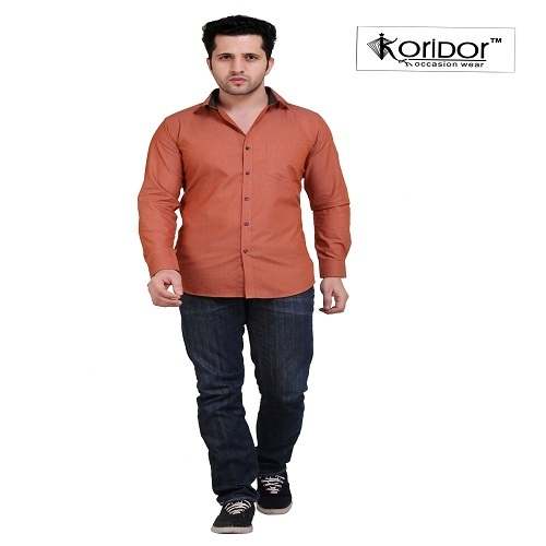 brown plain shirt