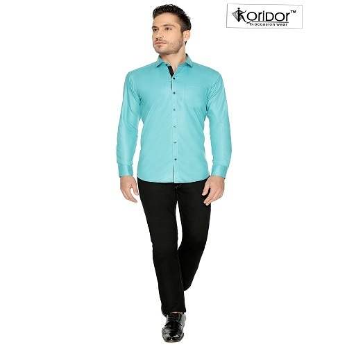 Mens sky blue plain shirt by Rozzi Club