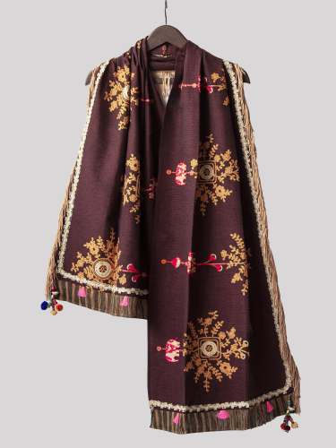 Chex Panel Rose Embroidered Festive Dupatta