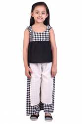 Double Layered Kids Khadi Fancy Top Bottom Set