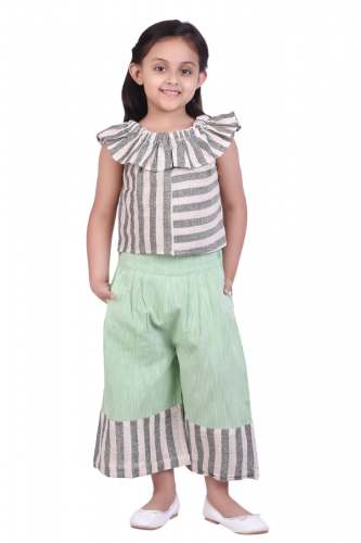 Green Kids Khadi Ankle Length Pair