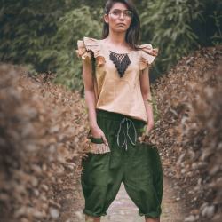 Green Tracking Khadi Pair